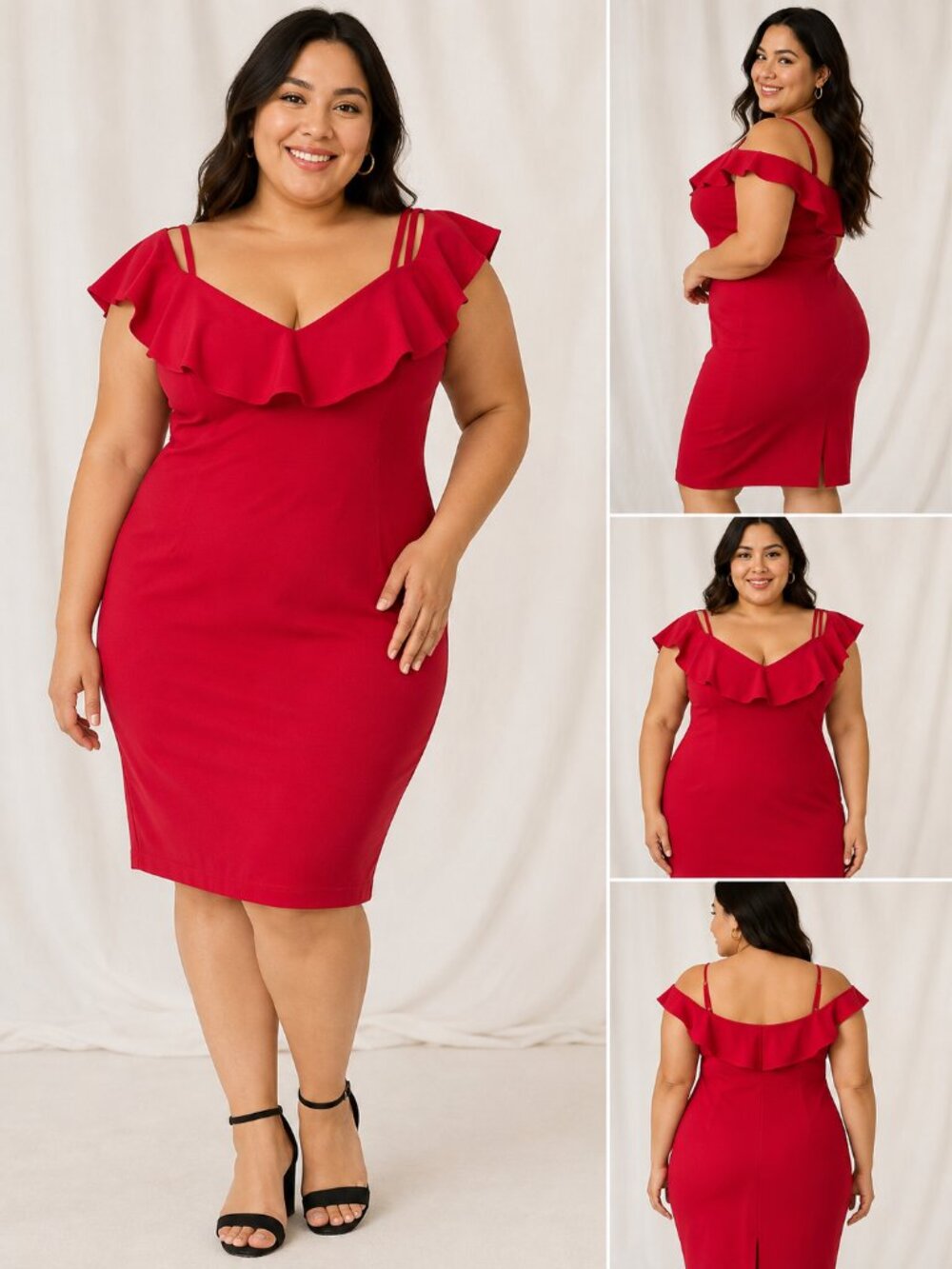 Emerald Sundae Red Ruffle Mini Dress Size XL